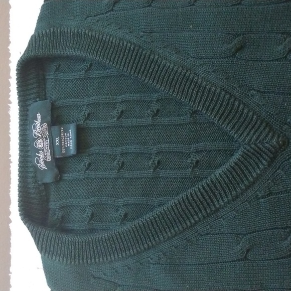 Brooks Brothers Country Club XXL Dark Green Cable Knit Sweater - Picture 2 of 11